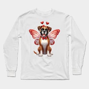 Valentine Fairy Boxer Dog Long Sleeve T-Shirt